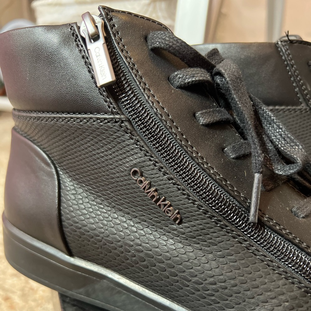 Calvin Klein Men's Black Embossed Sneakers